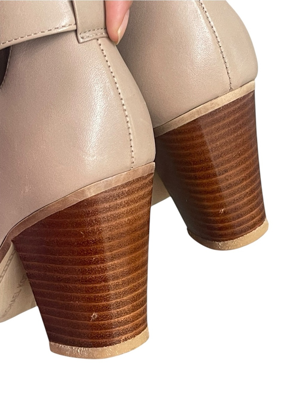 New Michael Kors Women's
Walden Leather Black Heel Ankle
Booties Truffle 7.5M - Picture 12 of 14